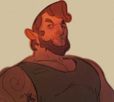 Unfinished colored sketch.