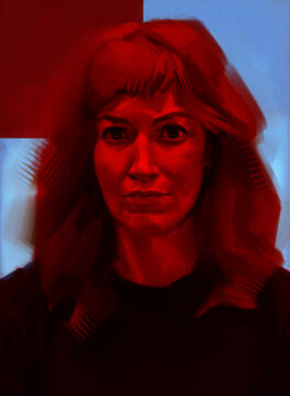 Portrait study of Helly R. from the show Severance.