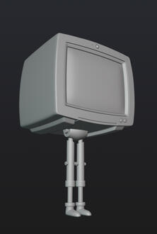 Early 3D model of the character from the previous post.