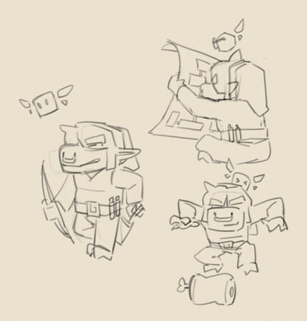 Additional sketches made for @bloospicy 's weekly challenge : "LineUp" (theme : Mascotte Jeu-Video).