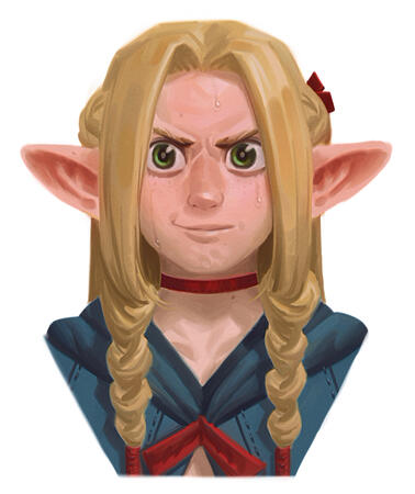 Marcille (from Dungeon Meshi) Portrait for anonymous client.