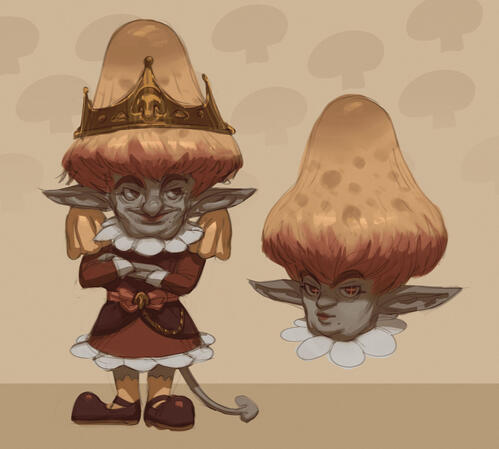 Fullbody Character Illustration/Design made for @sinixdesign 's challenge : "ChromaCorps" (theme : Mushroom Royalty).