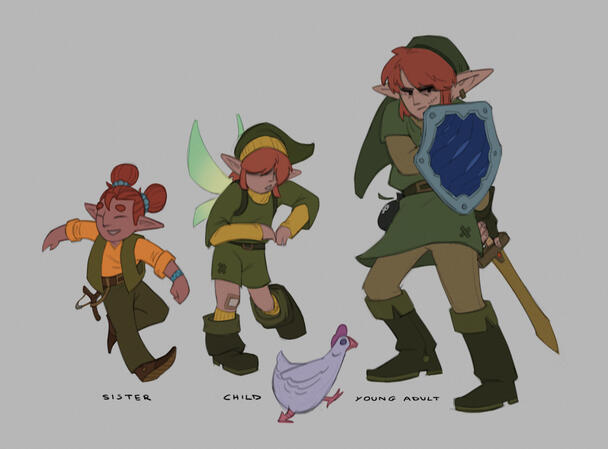 Character Concepts/Designs for an abandoned The Legend of Zelda fan comic.