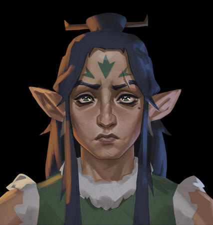 Portrait of my original character Emi, inspired by the Arcane show artstyle.