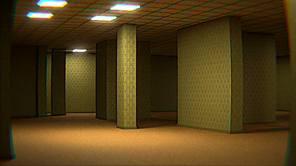 3D Animation of a Backroom environment I made, rendered in Blender Cycles.